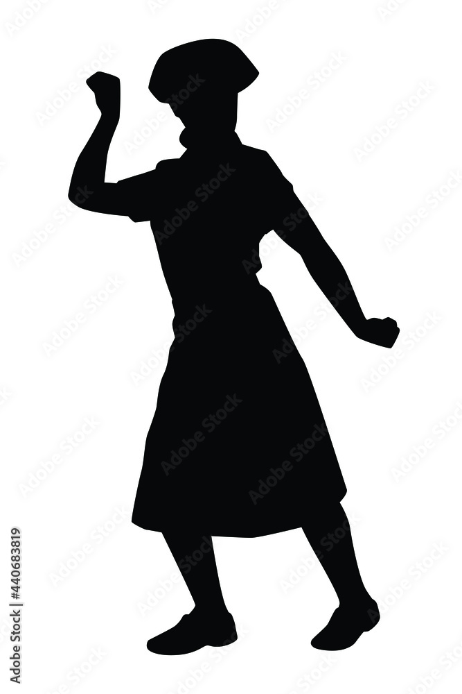 Crazy nurse ready for fight against covid-19 virus silhouette vector on white background Crazy nurse ready for fight against covid-19 virus silhouette vector on white background