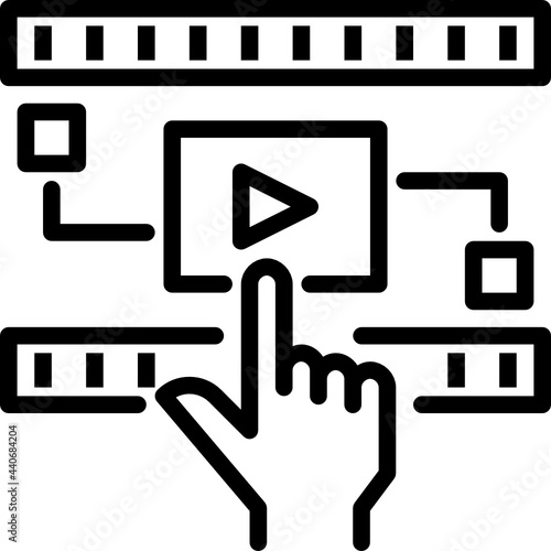interactive video outline icon