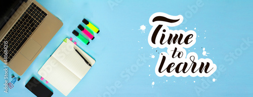 The view from the top. Workspace. Marker, glasses, diary or Notepad, pen. Lettering time to learn