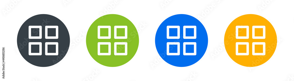 Navigation button. Application menu icons set. Navigation button. Application menu icons set.