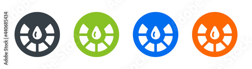 Water drop with palette color icon. Multicolored concept