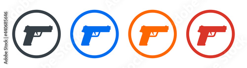 Gun, pistol, handgun icon. Weapon concept