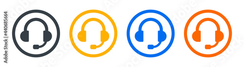 Headset icon set. Vector illustration.