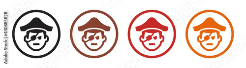 Pirate icon vector illustration. Character concept