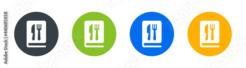 Cooking book or recipe book icons set isolated on white.