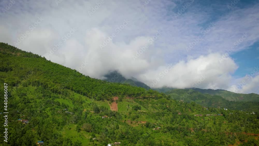 4K Hyper lapse clouds moving in the Mountain 4K Hyper lapse clouds moving in the Mountain