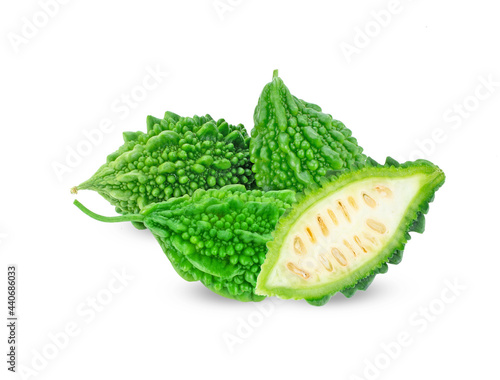 Bitter melon on white background