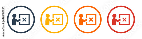 Refuse, wrong, deny, rejection, disagree, forbidden and disapproval icon sign. Vector illustration