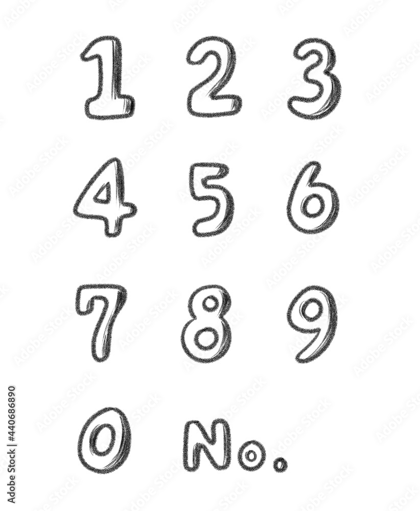 アナログ風 手書き数字 アナログ風 手書き数字
