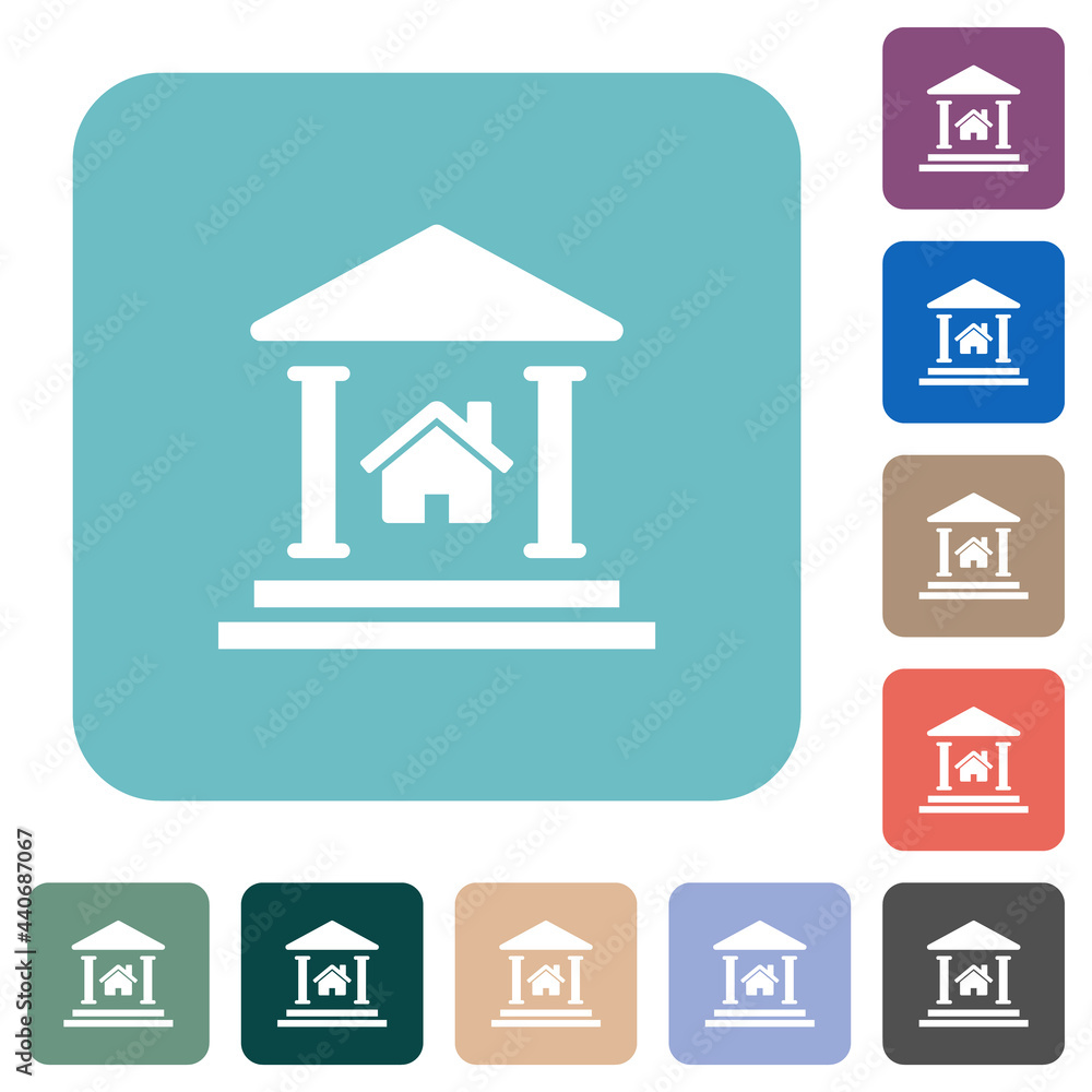 Real estate loan rounded square flat icons Real estate loan rounded square flat icons
