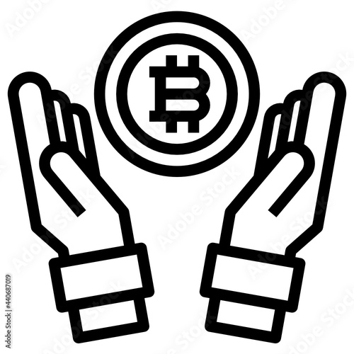 Bitcoin outline icon