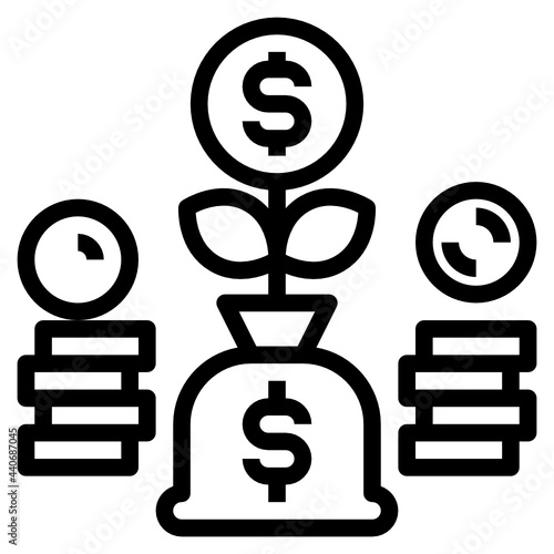 Coin outline icon