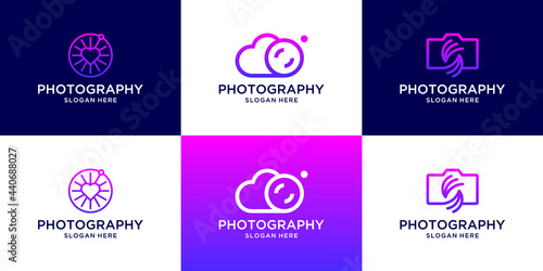 Set of creative photography logo template