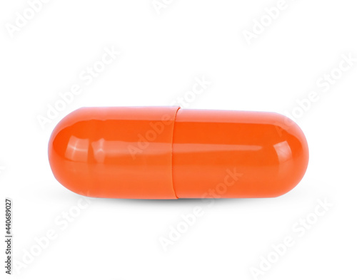 turmeric capsule on white background.