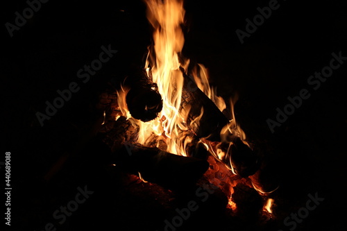 campfire fire at night
