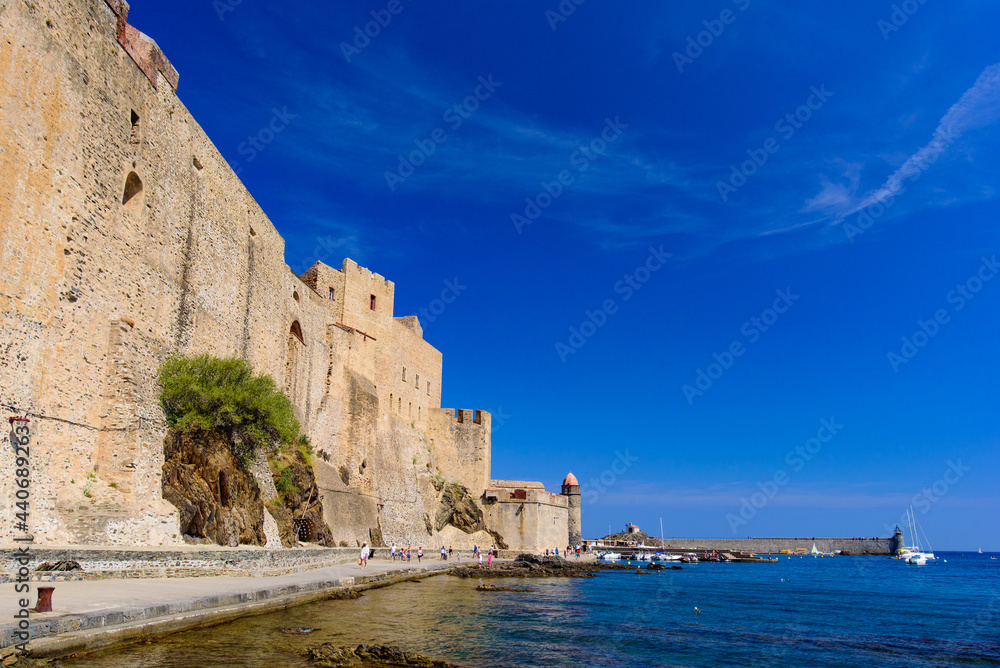 Château Royal de Collioure, a French royal castle in the town of Collioure, France