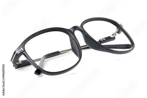 Black Eye Glasses on white background
