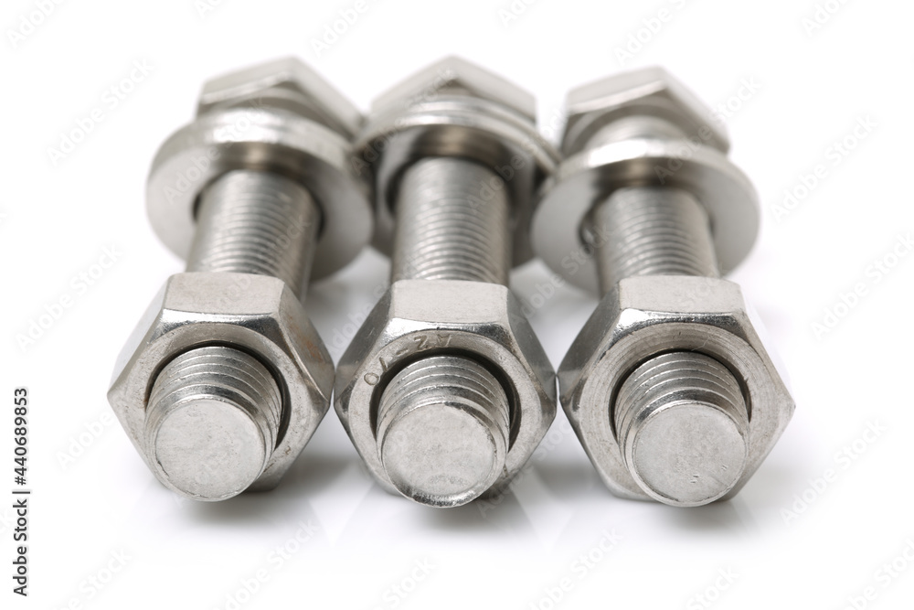 bolt and nut isolated on white background bolt and nut isolated on white background