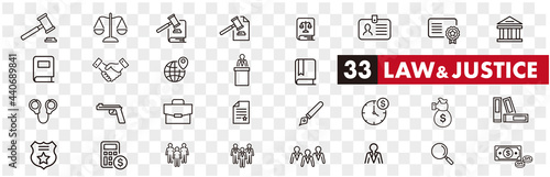 Lawyer and justice icons set vector