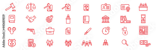 Lawyer and justice icons set vector
