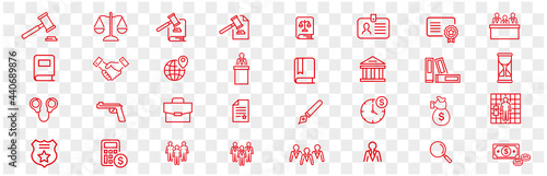 Lawyer and justice icons set vector