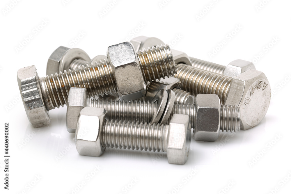 bolt and nut isolated on white background bolt and nut isolated on white background