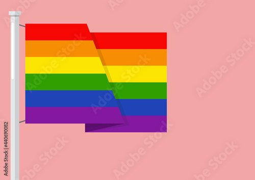 LGBTQ rainbow flag with copyspace