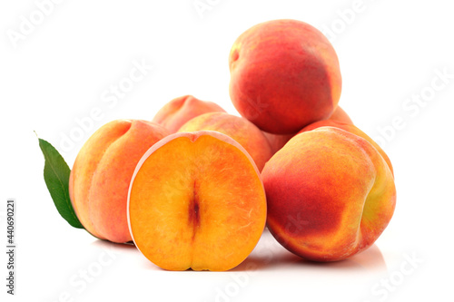 golden peach isolated on white background