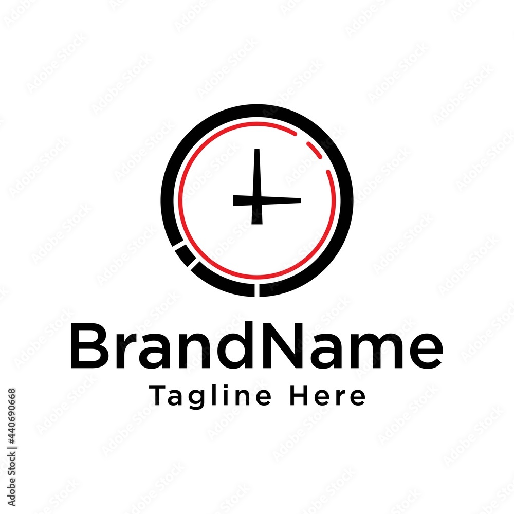Modern graphic of clock logo. Modern graphic of clock logo.