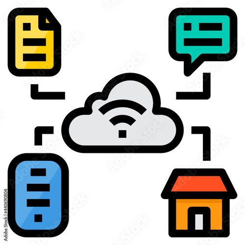 Cloud filled outline icon