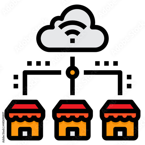 Cloud filled outline icon