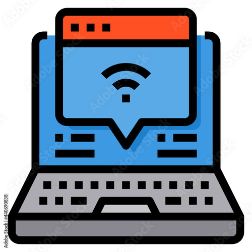 Laptop filled outline icon