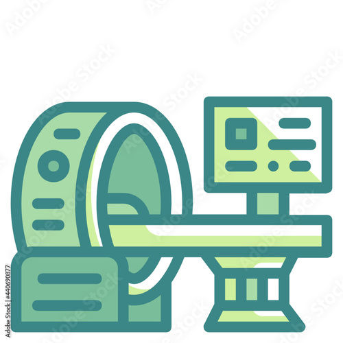 ct scan blue line icon