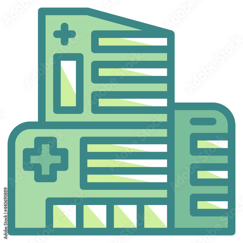 hospital blue line icon