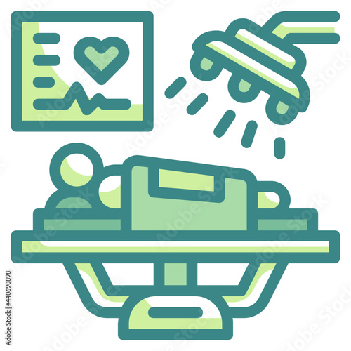 operating room blue line icon