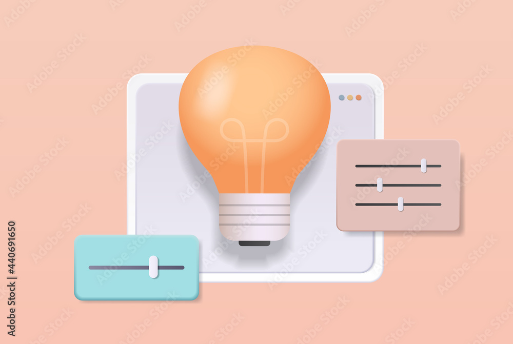 light lamp computer app user settings system adjust control panel concept customization of user interface light lamp computer app user settings system adjust control panel concept customization of user interface