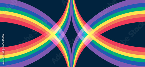 LGBT Pride Day HD background. Vector illustration of colorful pride day with abstract wave shape rainbow. Editable 