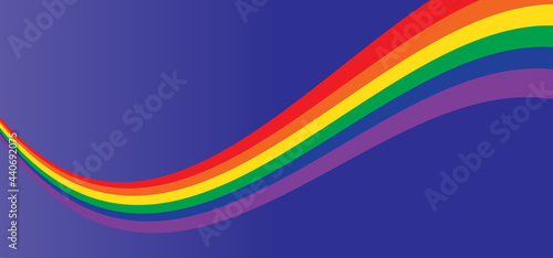 LGBT Pride Day HD background. Vector illustration of colorful pride day with wave shape like rainbow. Editable 