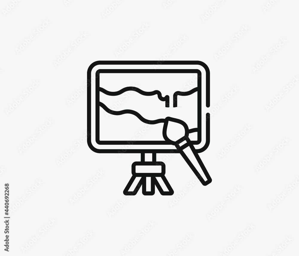 Painting vector icon. Editable stroke. Symbol in Line Art Style for Design, Presentation, Website or Apps Elements, Logo. Pixel vector graphics - Vector Painting vector icon. Editable stroke. Symbol in Line Art Style for Design, Presentation, Website or Apps Elements, Logo. Pixel vector graphics - Vector