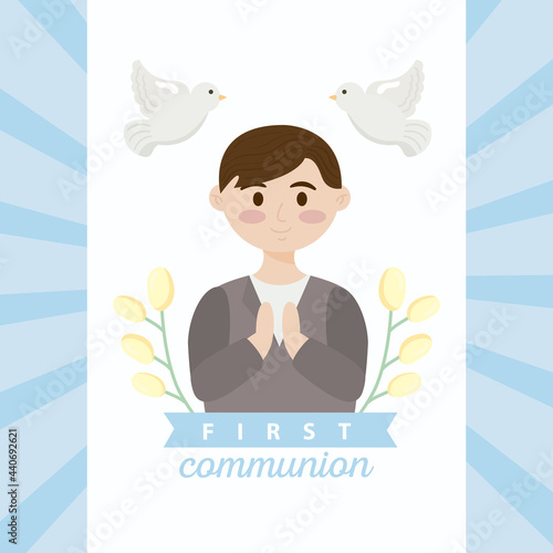 first communion boy card