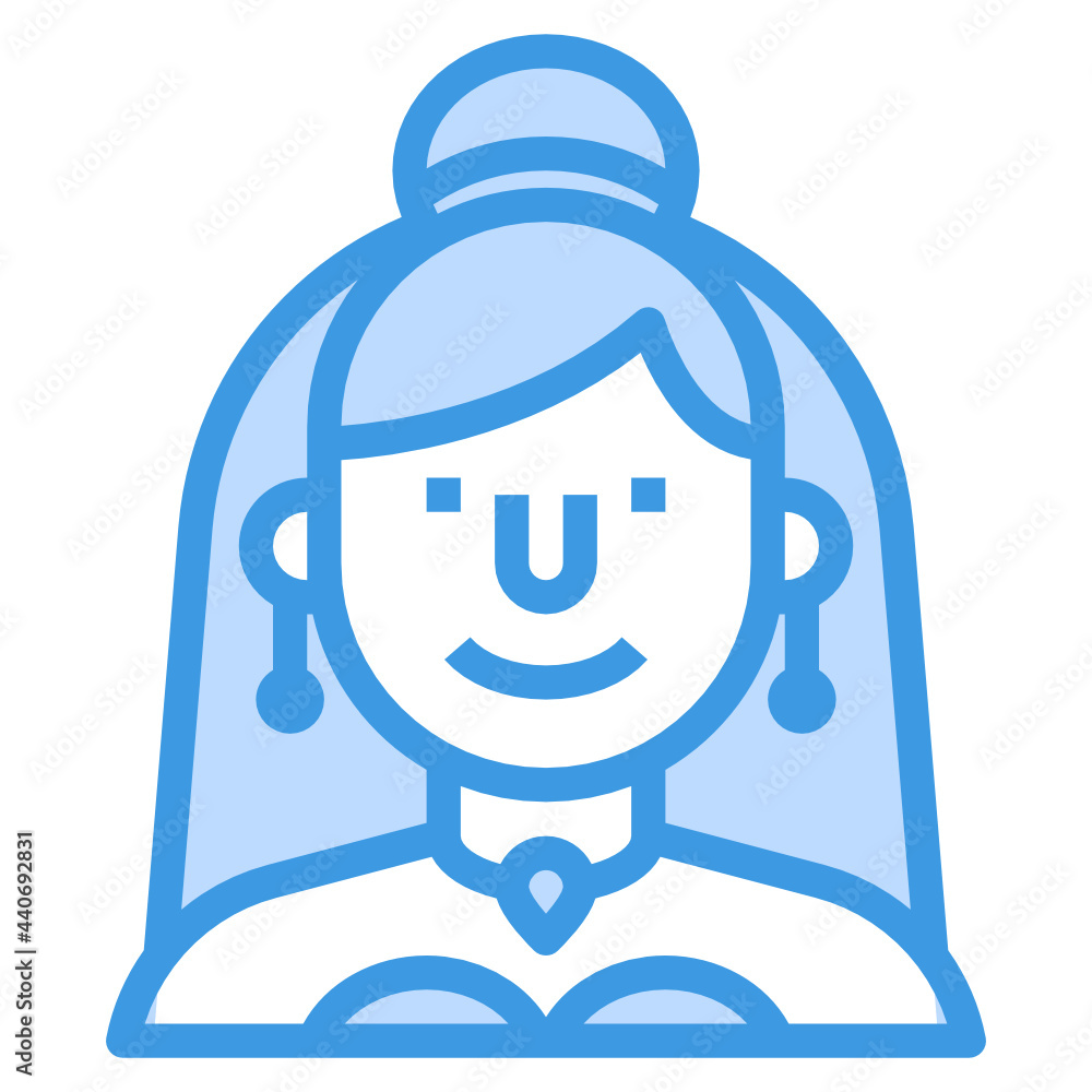 Bride blue outline icon