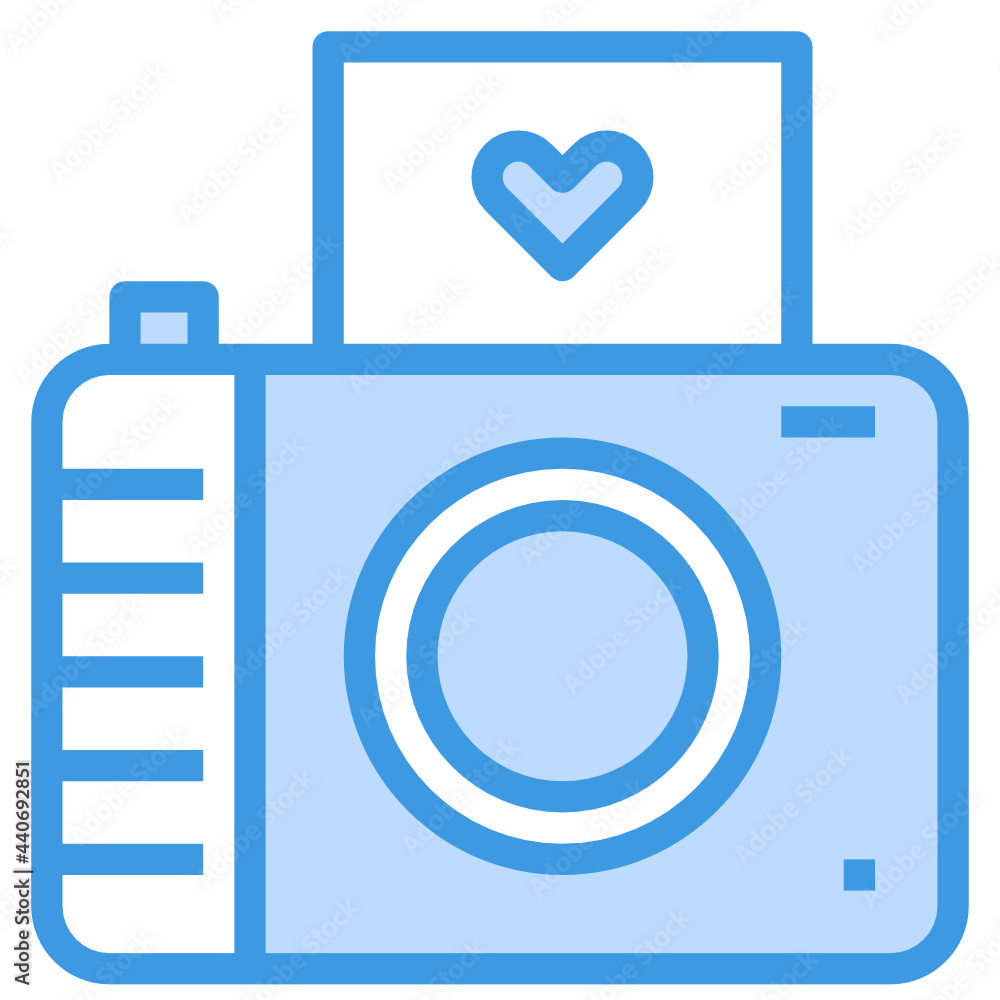 Camera blue outline icon