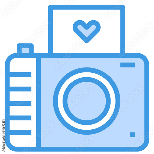 Camera blue outline icon