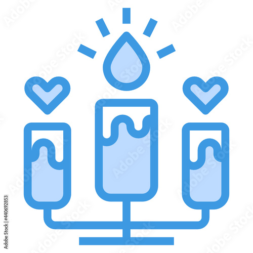 Candelabra blue outline icon