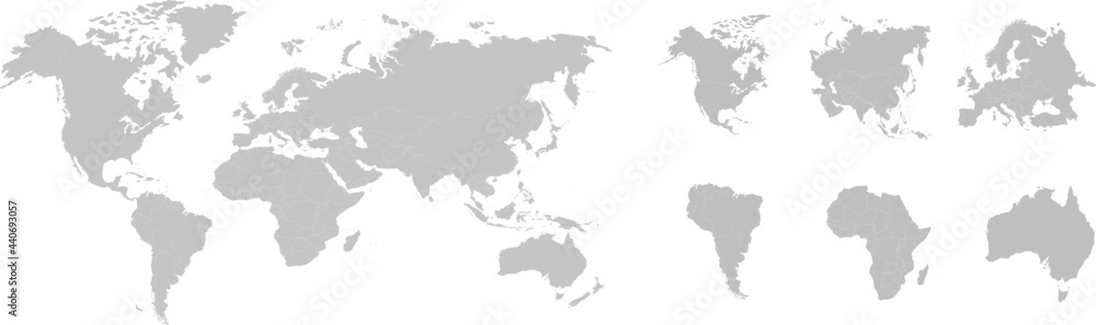 Planet Earth. Earth Day. The Earth, World Map on white background. Vector illustration. EPS 10