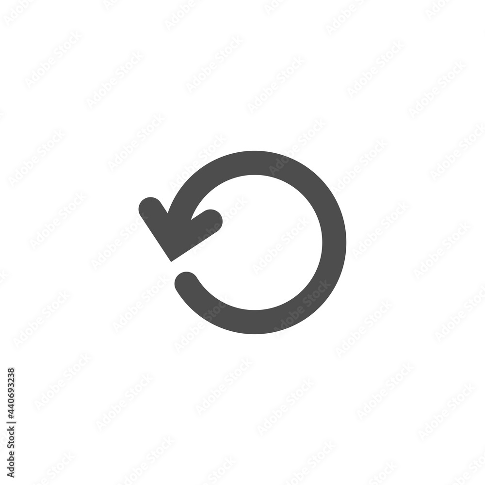 refresh or repeat icon. black round rotation arrow isolated on white. Flat icon. Exchange icon. refresh or repeat icon. black round rotation arrow isolated on white. Flat icon. Exchange icon.