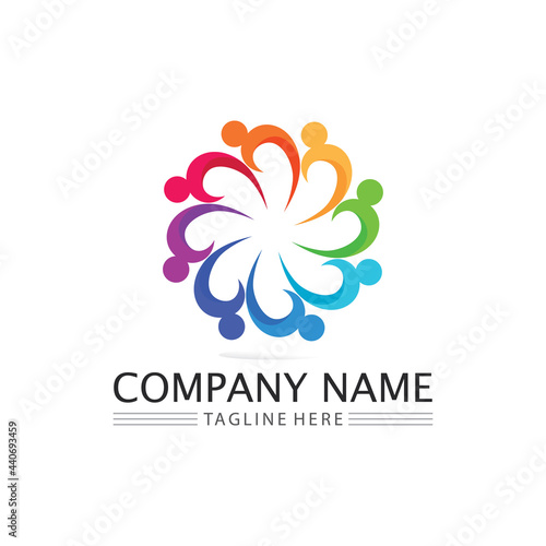 succes logo team work brand and business logo  vector community  unity colorful and friendship   partner teamwork care logo