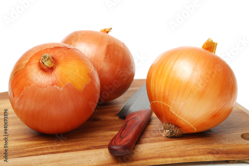 onions on a wooden background