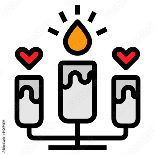 Candelabra filled outline icon