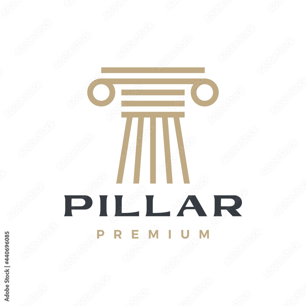 pillar column greek ionic logo vector icon illustration pillar column greek ionic logo vector icon illustration